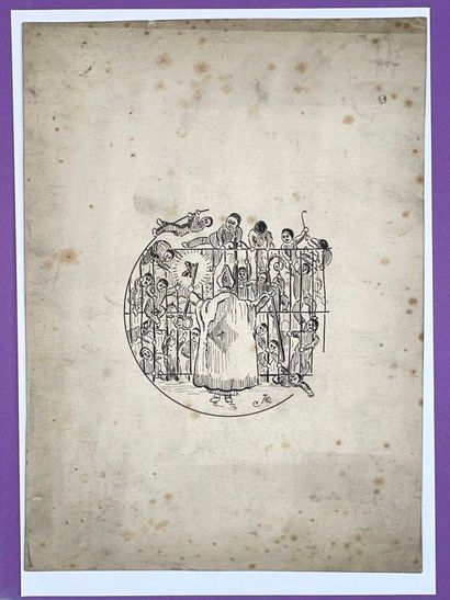 Important lot de 39 dessins de presse et...