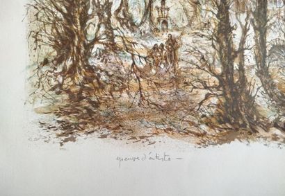 Daniel LOURADOUR (1930-2007).
Hameau en forêt...