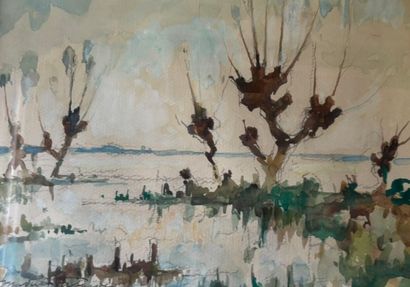Marcel PARTURIER (1901-1976)
Le Marais 
Aquarelle...