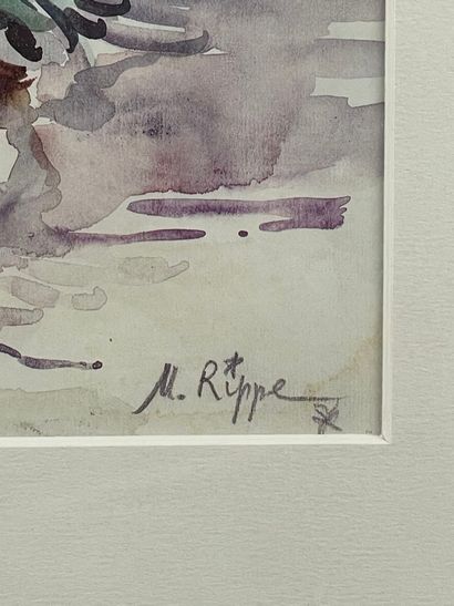 RIPPE (XXe siècle).
Réunion de cinq aquarelles...