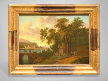 École de la fin du XVIIIe siècle.
Paysage...