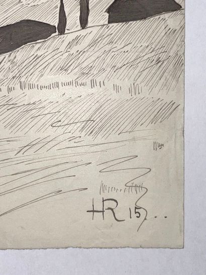 Important lot de 39 dessins de presse et...
