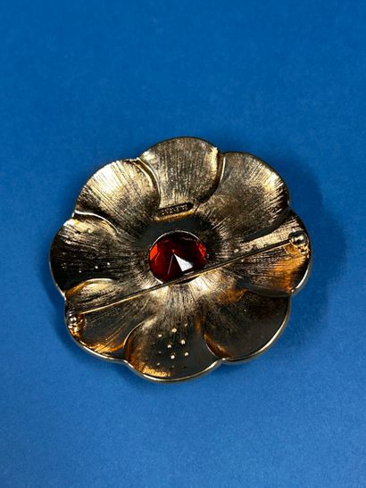 VALENTINO 
Gilded metal flower brooch with...
