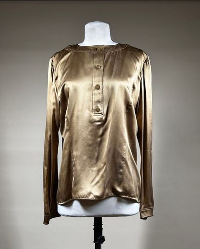 UNGARO PARALLELE 
Blouse en soie mordorée...