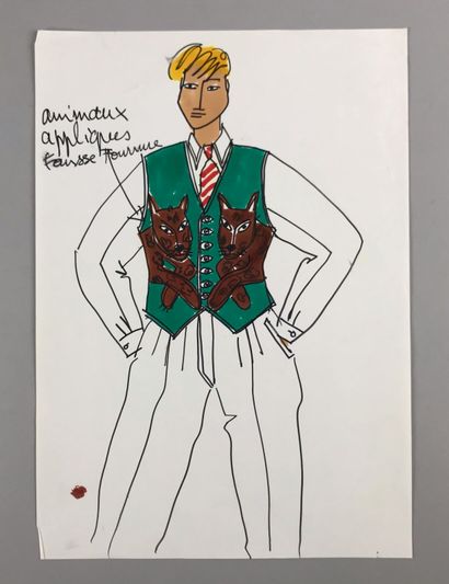 Jean-Charles de CASTELBAJAC 
Dessin aux feutres...