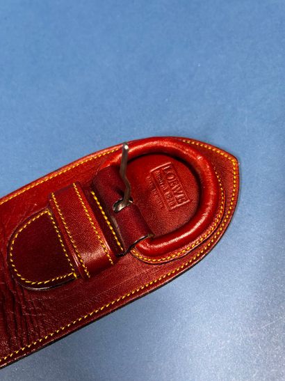 LOEWE 
Ceinture corset en cuir marron surpiqué...