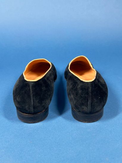 CHANEL 
Pair of black suede loafers with...