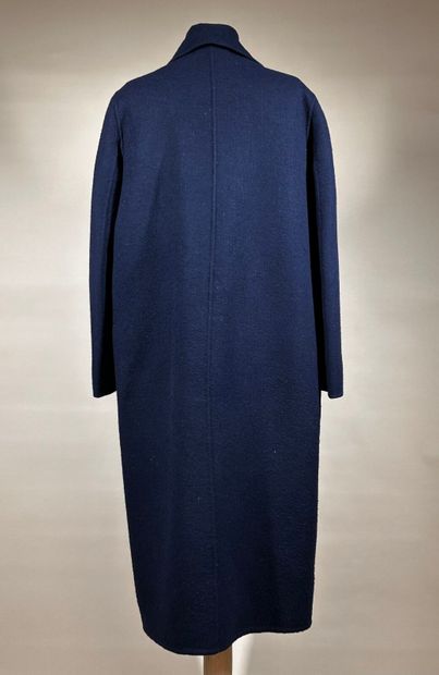 CÉLINE 
Manteau en laine bouillie marine...