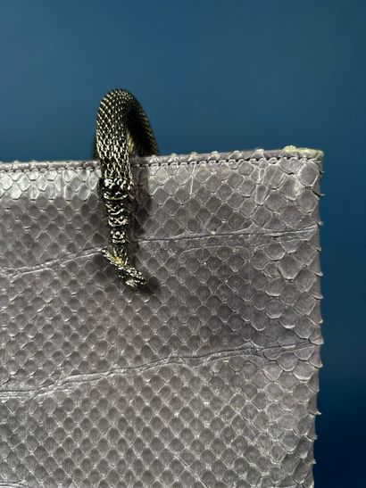 JOHN GALLIANO 
High bag in lizard-like lilac...