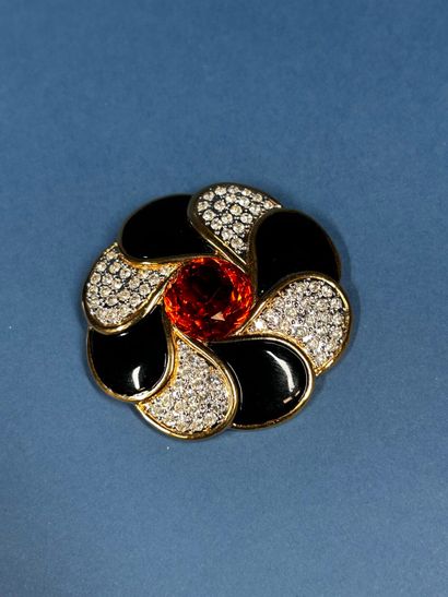 VALENTINO 
Gilded metal flower brooch with...