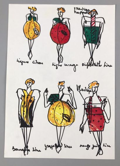 Jean-Charles de CASTELBAJAC 
Dessin aux feutres...