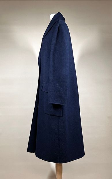 CÉLINE 
Manteau en laine bouillie marine...