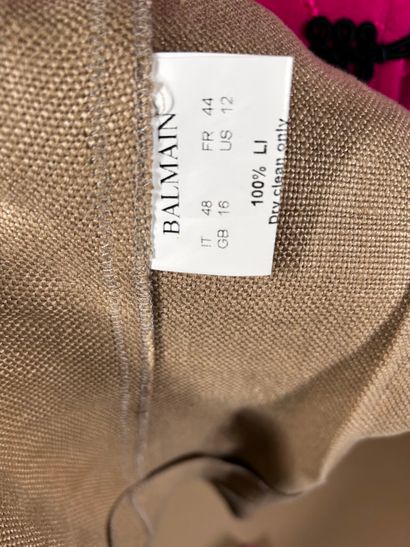 BALMAIN 
Veste en lin naturel à bord frangé,...