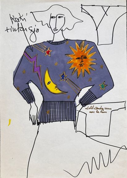 Jean-Charles de CASTELBAJAC 
Feuille de dessins...