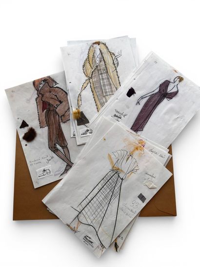 Guy PAULIN 
Ensemble de sept dessins de silhouettes...