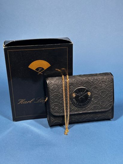 KARL LAGERFELD 
Petit sac du soir en toile...