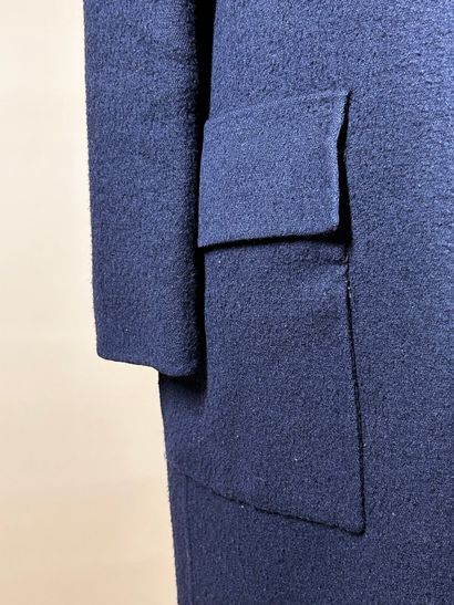 CÉLINE 
Manteau en laine bouillie marine...