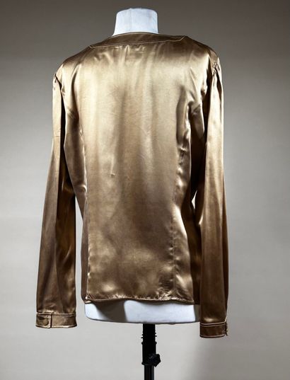 UNGARO PARALLELE 
Blouse en soie mordorée...