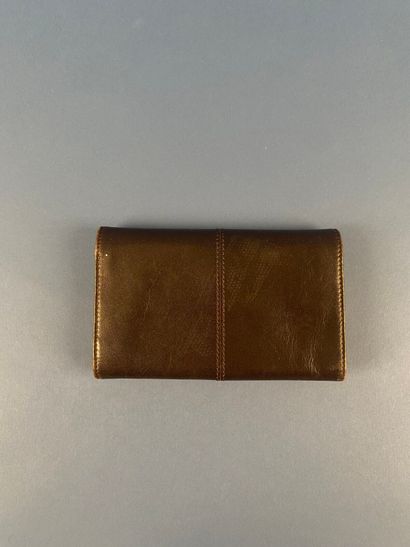 TODD'S 
Portefeuille en cuir marron surpiqué,...