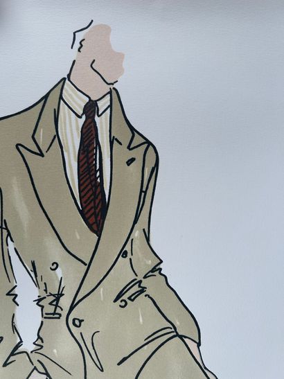 Giorgio ARMANI (1934-2025) 
Silhouette d'homme
Lithographie...