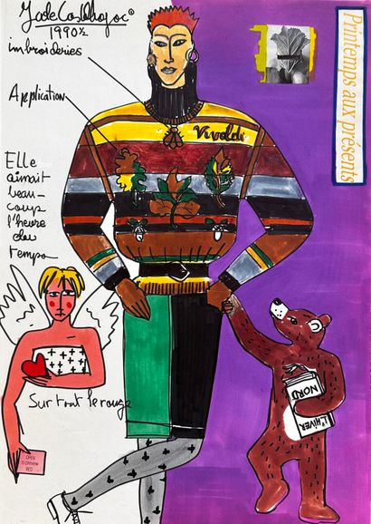 Jean-Charles de CASTELBAJAC 
Dessin aux feutres...