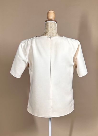 COURRÈGES Paris 
Tailleur en piqué de coton...