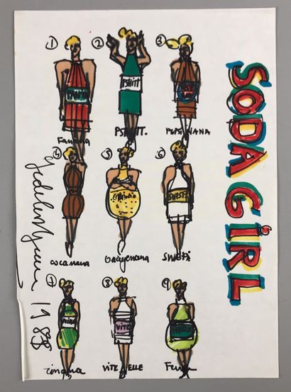Jean-Charles de CASTELBAJAC 
Dessin aux feutres...