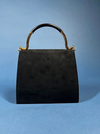KARL LAGERFELD 
Sac du soir de forme trapèze...