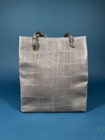 JOHN GALLIANO 
High bag in lizard-like lilac...