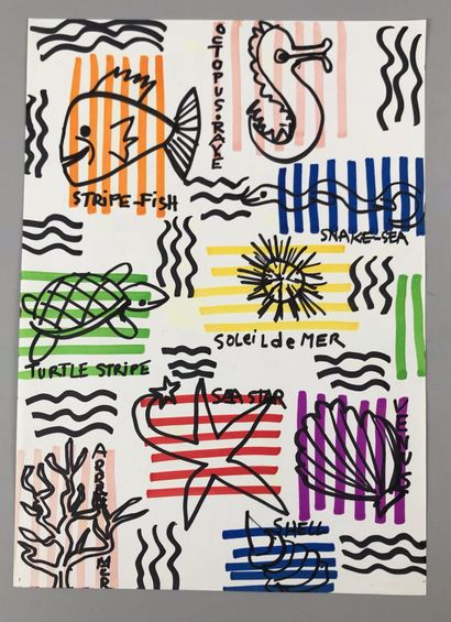 Jean-Charles de CASTELBAJAC 
Dessin aux feutres...