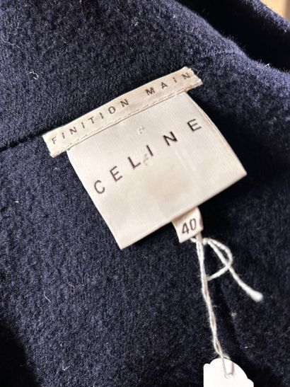 CÉLINE 
Manteau en laine bouillie marine...
