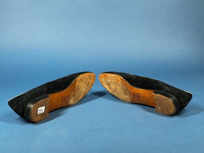 CHANEL 
Pair of black suede loafers with...
