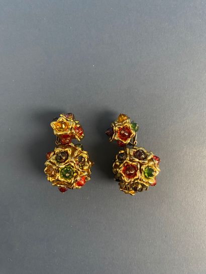 SATELLITE 
Paire de pendants d'oreilles en...