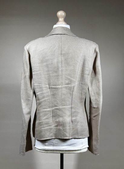 BALMAIN 
Veste en lin naturel à bord frangé,...