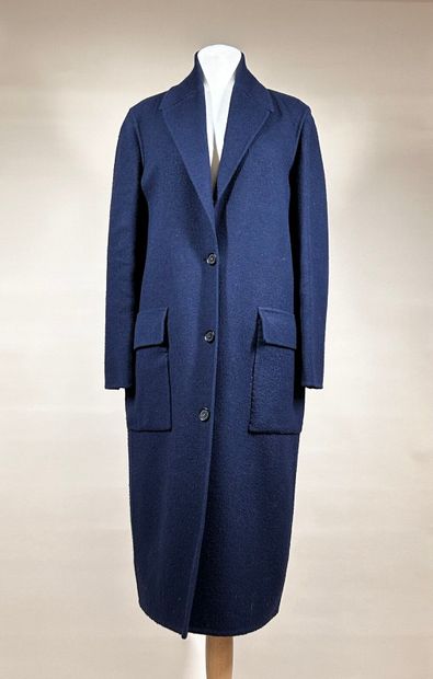 CÉLINE 
Manteau en laine bouillie marine...
