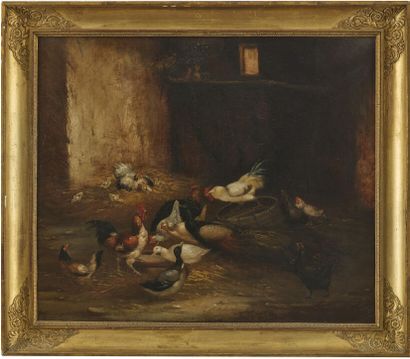 Claude GUILLEMINET (1821-1885)
Henhouse
Oil...