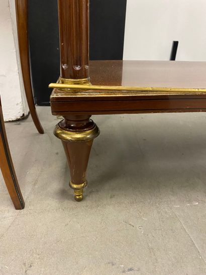 Mahogany and copper-moulded mahogany veneer...