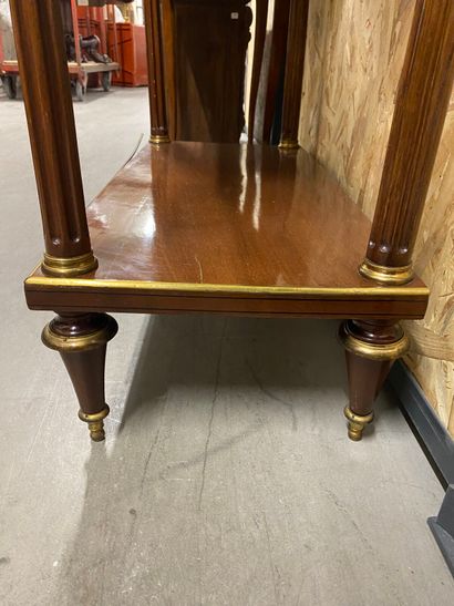 Mahogany and copper-moulded mahogany veneer...