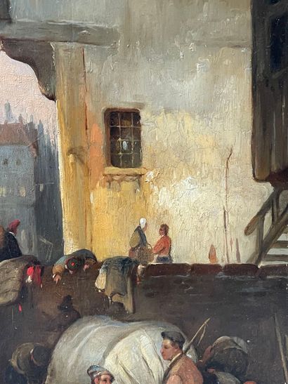Jean-Michel RUYTEN (1813-1881). 
Market scene....