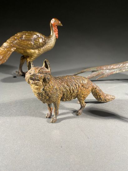 A set of six polychrome Viennese bronzes,...
