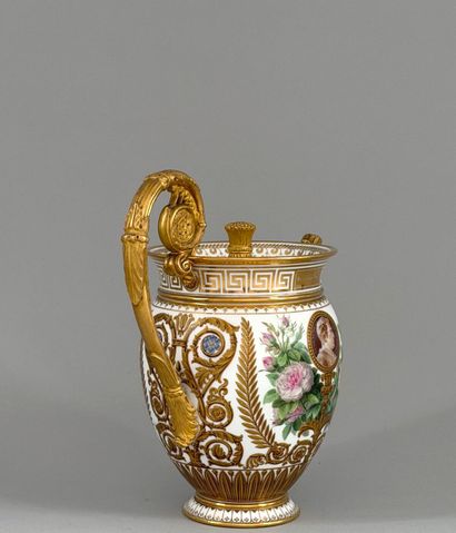 SÈVRES. 
Brachard covered porcelain teapot...
