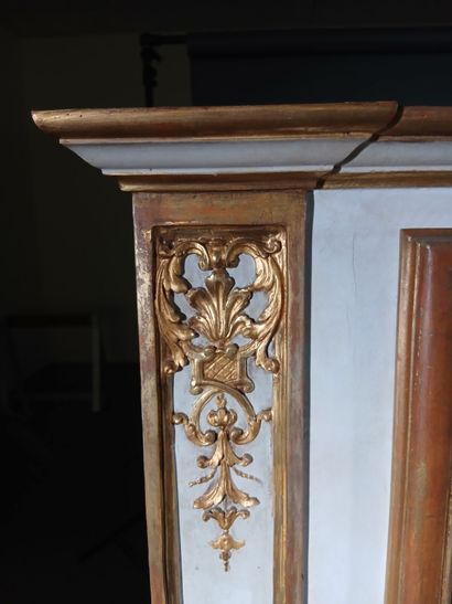 Painted and gilded wood trumeau made from...