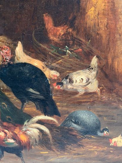 Claude GUILLEMINET (1821-1885)
Chickens,...