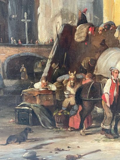 Jean-Michel RUYTEN (1813-1881). 
Market scene....