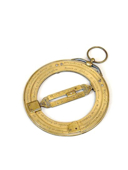 Universal brass equinoctial ring engraved...