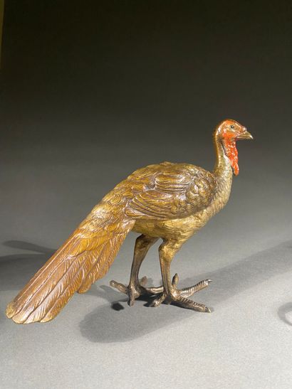 A set of six polychrome Viennese bronzes,...