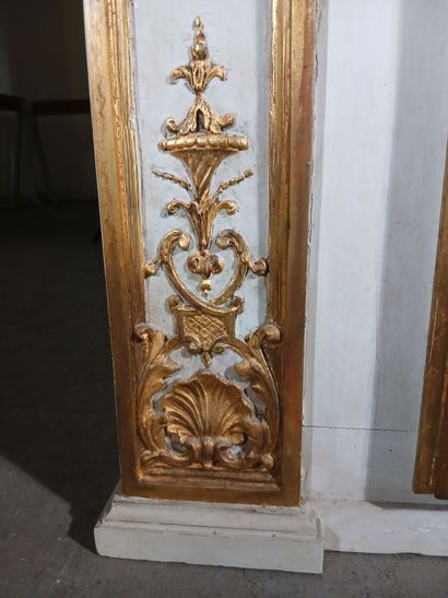 Painted and gilded wood trumeau made from...