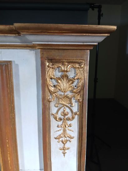 Painted and gilded wood trumeau made from...