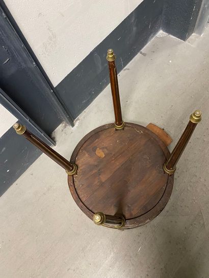 Mahogany hot-water bottle table with two...