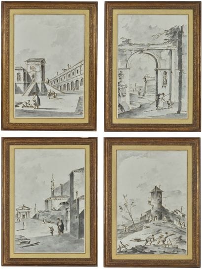 Giacomo GUARDI (Venice 1764-1835). 
Four...